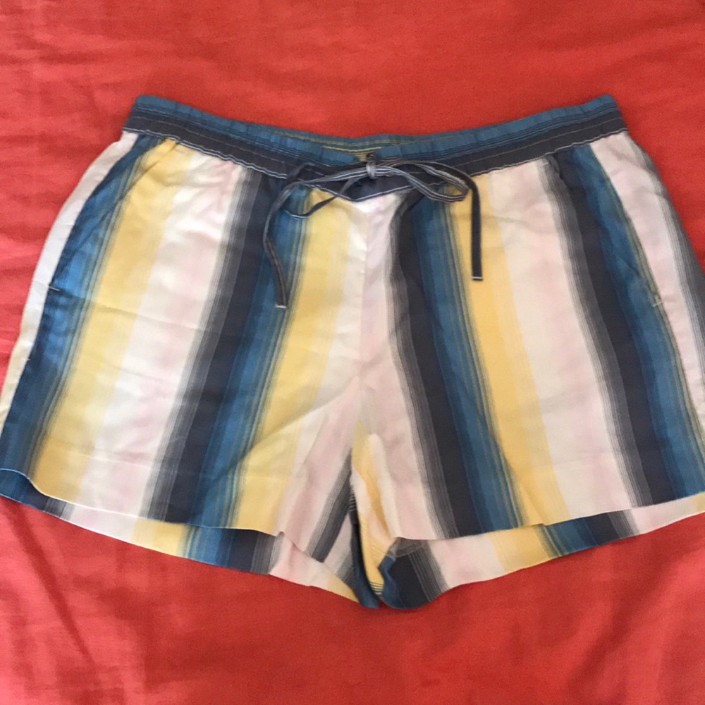 NWT Ann Taylor Loft Blue Stripe Shorts Medium